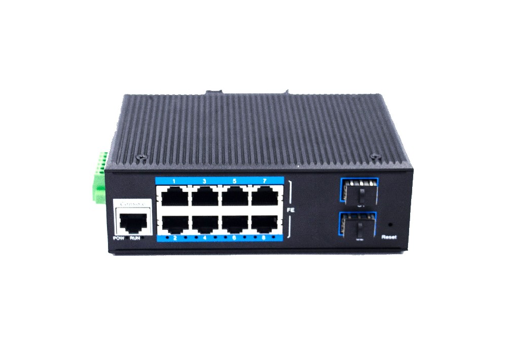 千兆2光8電網管型POE交換機