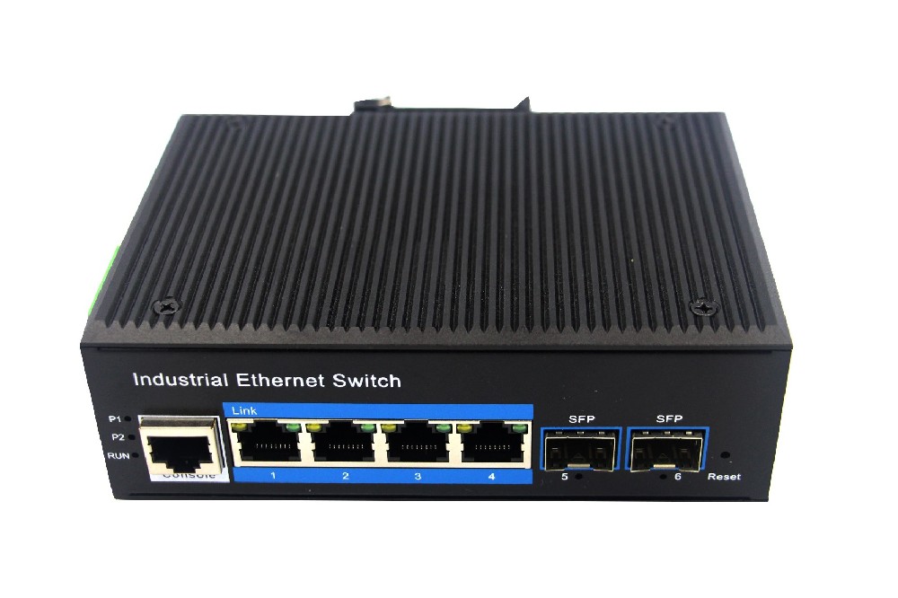 千兆2光4電網管型POE交換機